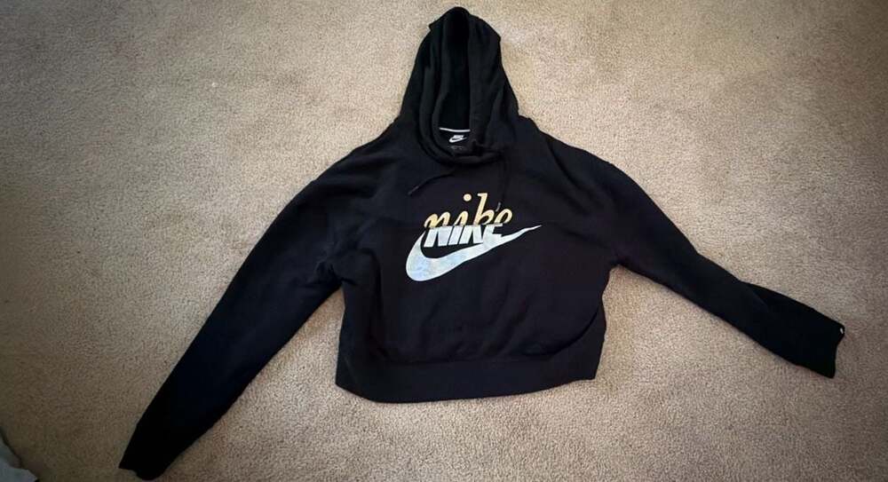 Nike Sportswear Rally Metallic Clash Crop Hoodie Black/Gold